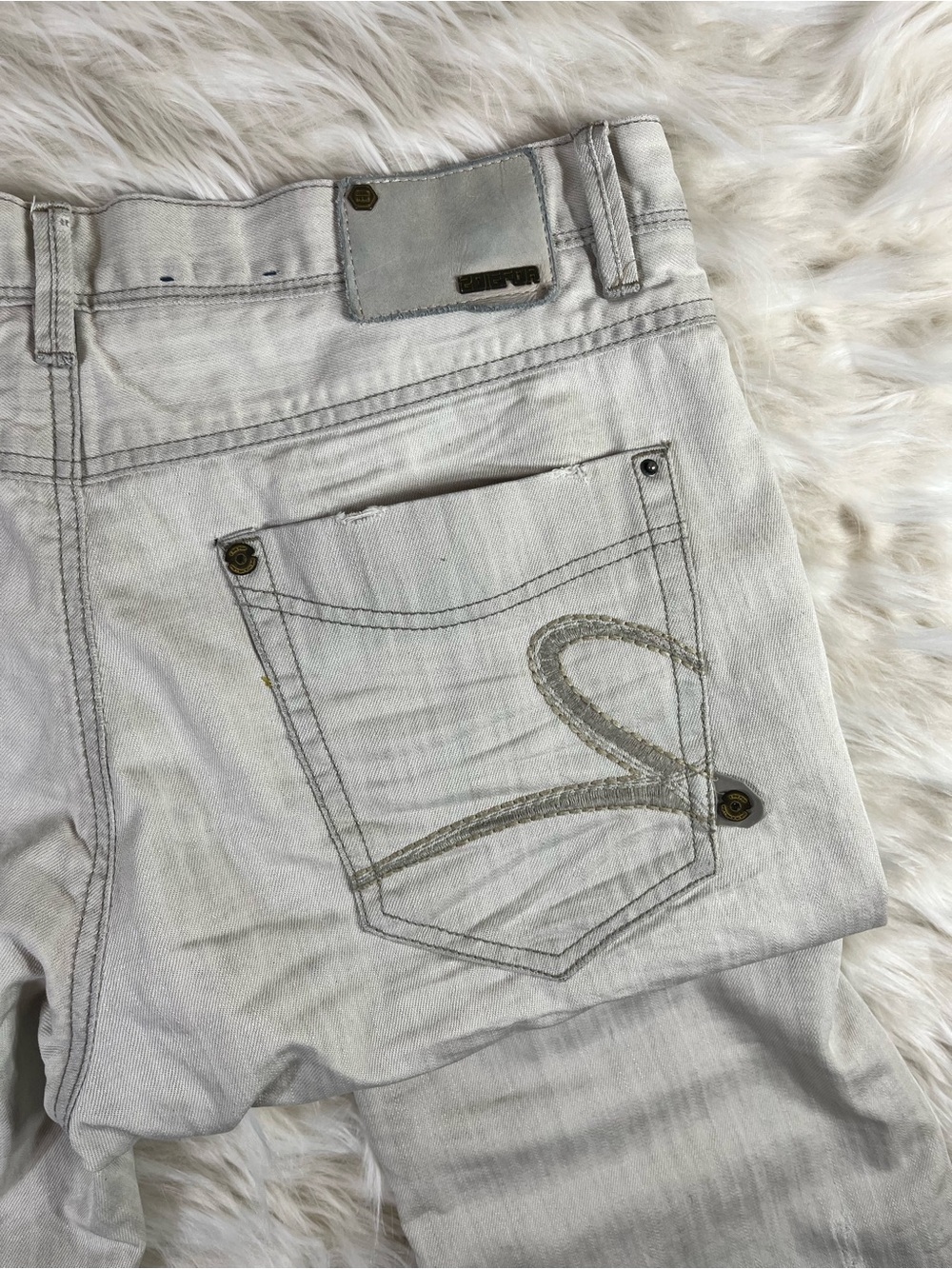 2DieFor Y2K Jeans Men's 36x33 Mid Rise Loose Fit White - Picture 2 of 8